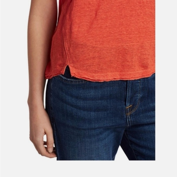 FRAME Linen Blend Orange Short Sleeve Tee – XS - Picture 4 of 5
